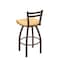 Holland Bar Stool Co 30" Low Back Swivel Bar Stool, Bronze Finish, Nat Oak Seat 41130BZNatOak - alternate 3